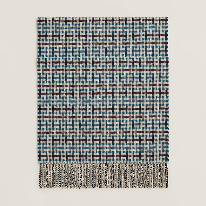 H Ecossais scarf - White | Hermès Canada
